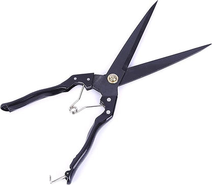 Grass Sheep Shear - Coated Wear-Resistant Handle, Manganese Steel Double-Edged, Strong Spring Suitable For Manual Shearing of Cow, Sheep, and Horse Hair (Black 12.6 inches)
