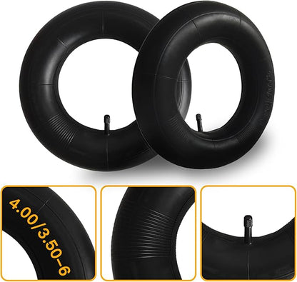 2-Pcs 4.10/3.50-6 Inner Tube 4.00/3.50-6 13 x 4.00-6 Heavy Duty 3.50-6 4.00-6 4.10-6 Replacement Inner Tube for Wheelbarrows, Mowers, Hand Trucks and More