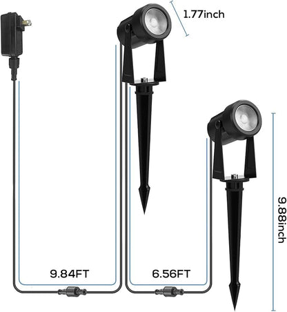Banord Outdoor Landscape Lighting, 4 Pack Low Voltage Landscape Lighting, IP65 Waterproof Outdoor Lighting for Yard Garden Lawn Plants