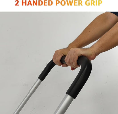 37-inch Snow Pusher Shovel with Wheels, Lightweight Aluminum Alloy Snow Plow for Driveway & Sidewalks, Reversible & Angled Blade, 90° Ergonomic Handle for Efficient Snow Removal, Back Saver