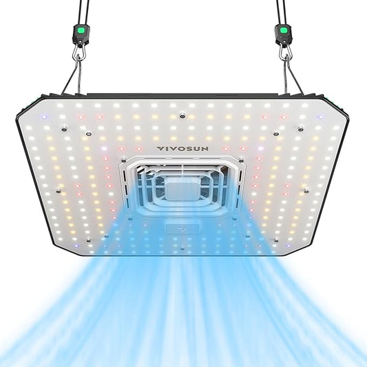 VIVOSUN AeroLight A100, Tunable Spectrum, LED Grow Light 100W w/Integrated Circulation Fan, Compatible with App, Used with Growhub Controller E42A/E25 to Achieve More Functions