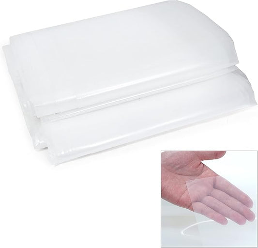 CAPHAUS 6 mil Clear Greenhouse Plastic Sheeting, 4-Year UV Resistant Polyethylene Film, Hoop House Cover for Horticulture, Gardening, Farming and Agriculture, 90% Light Transmittance, 16’ x 28’