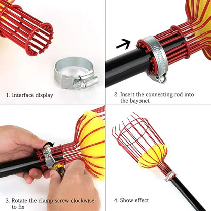 Fruit Picker Harvester Basket, Adjustable Fruit Picker Tool with Cushion to Prevent Bruising, Professional Gardening Fruit Picker Tool for Picking Apple Pear Peach Orange (Pole Not Included)