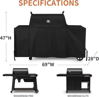 SUPJOYES Grill Cover for Traeger Grills BAC776 Woodridge Pro and Woodridge Elite, Heavy Duty Waterproof Full-Length All Weather Grill Accessory
