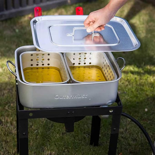 18 QT Deep Fryer Lid Aluminum Fryer Cover 16.5"×13.4" Ideal for Fryer