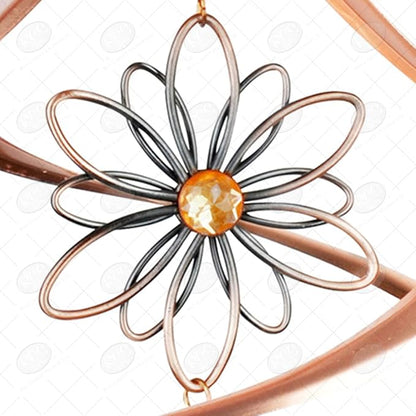 Red Carpet Studios The Original Helix Cosmix Wind Spinner Hand-Crafted Copper Plated Spiral, 14-Inch, Flower Crystal