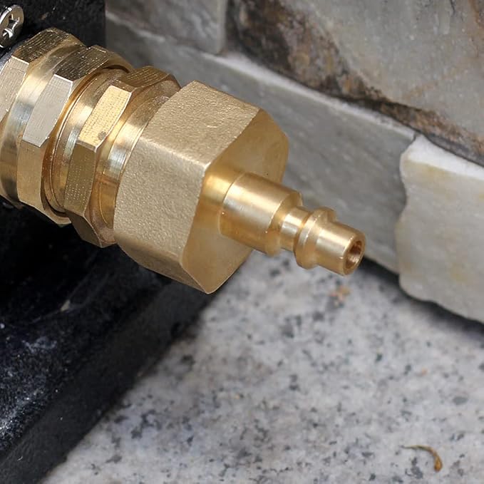 RV vent plug prevent freezing in winter helps drain water from water pipes, suitable for camping RVs, boats, garden hoses, water pipe Blow Out Plug brass quick connector (female)