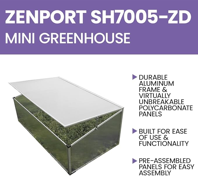 Zenport SH7005-ZD Folding Aluminum Cold Frame Greenhouse - 3 Pack