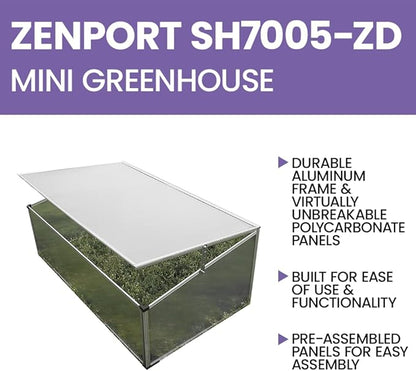 Zenport SH7005-ZD Folding Aluminum Cold Frame Greenhouse - 3 Pack