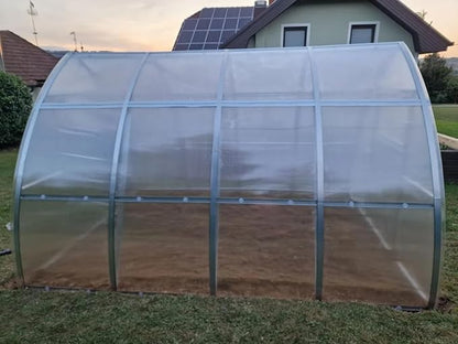 Classic Arch Polycarbonate Greenhouse Kit – 0.23" Twin-Wall Polycarbonate Panels, Heavy-Duty Galvanized Steel Frame, Expandable Outdoor Greenhouse for All Seasons (Clear, 3 x 10 m (30 m2))