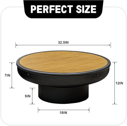 32in Fire Pit Table with Lid,Heavy Duty and Deep Fire Bowl,Outdoor Wood Burning BBQ Grill Firepit Bowl with Cover Lid, Fire Pit for Outside Table for Backyard Bonfire Patio Picnic