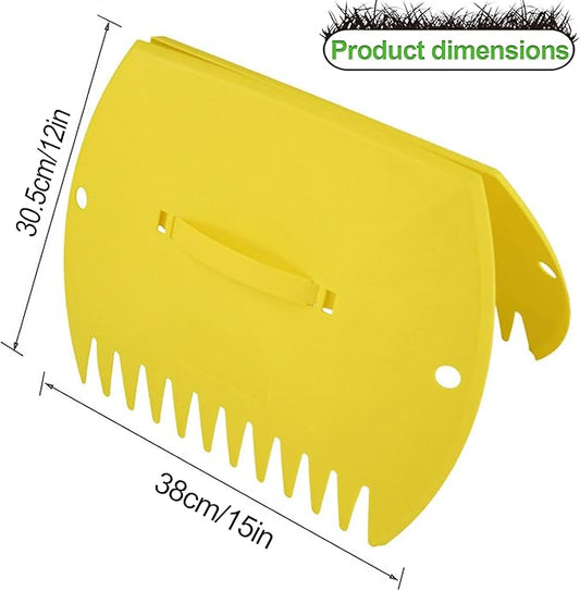 GardenHOME Leaf Scoops Hand Rakes, Large Leaf Grabbers for Yard Work and Garden Use, Clear and Collect Garden Rake, Leaf Scooper and Claws for Leaves, Lawn Debris, and Trash Cleanup, Yellow