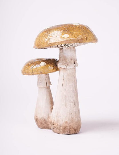 SEINHIJO Mushroom Decor Sculpture Garden Gifts Statue Outdoor Fairy Figurine Modern Patio Arts Polyresin 7.1inch