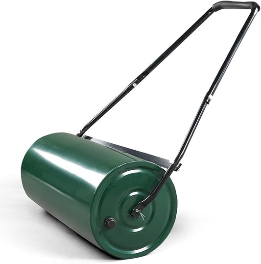 Outvita Lawn Roller, 13 Gallons Water and Sand Filled Garden Drum Roller with U Shaped Handle Tow beind Sod Roller for Planting, Seeding(Green ＆ Black)