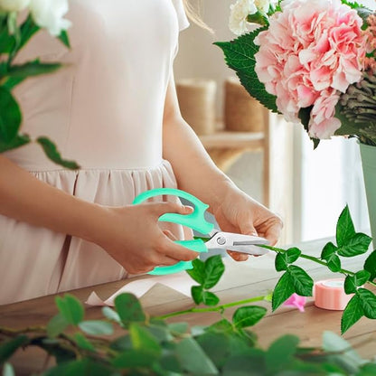 12 Pcs Flower Scissors, Stainless Steel Floral Shear, Premium Garden Pruning Shears, Sharp Garden Scissors, Flower Shears for Fresh Flowers Gardening (Blue, Green, Pink, Violet)