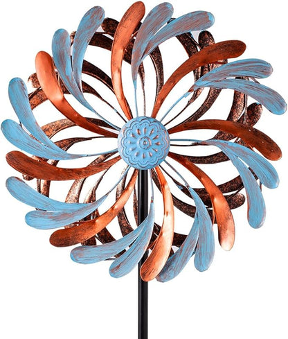 Viveta Wind Spinner for Yard and Garden, Metal Windmill Spinning Kinetic Wind Spinners for Outside Yard Patio Lawn Decor 13”D*57.5“H