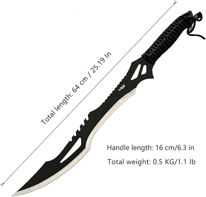 Sword Machete with Nylon Sheath and Lanyard Jungle Hunter Machete for Outdoor Adventure