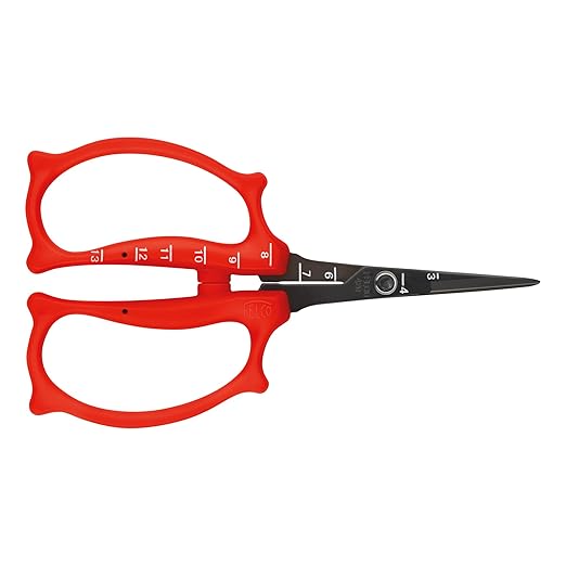 Felco 420 Trimming Scissors – 6.1" Swiss-Made Garden Clippers with Fine Tip & Non-Stick Blade | Pruning Shears for Gardening | Garden Scissors for Plant with Stainless Steel Blade, Built-In Ruler