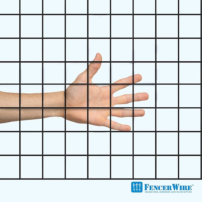 Fencer Wire 16 Gauge Black Vinyl Coated Welded Wire Mesh Size 1.5 inch by 1.5 inch (7 ft. x 100 ft.)