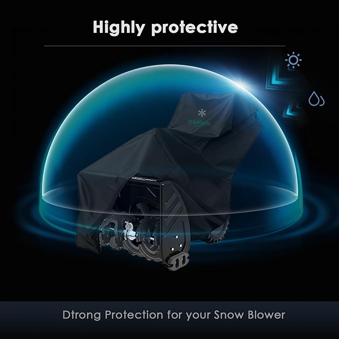 Snow Blower Cover 600D Heavy-Duty Waterproof Oxford FabricTear-Resistant for Outdoor Snow Thrower Cover Universal for EGO,Troy Bilt, Snow Joe,Protection with Storage Bag