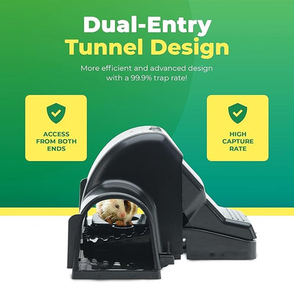 Rat Traps Indoor and Outdoor - 3 Pack Dual-Entry Large Rat Trap Outdoor and Indoor for Home, Garden and Restaurant with 99.9% Trap Rate | Easy to Use Rodent Traps with Safe Hands Free Design - UCatch