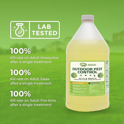 Mosquito Magician Liquid Concentrate - Kills Mosquitoes, Fleas, and Fire Ants - Use with Pump or Backpack Sprayers, Foggers, or Automatic Misting Machines - Ideal for Yards, Lawns, Patios - 1 Gallon