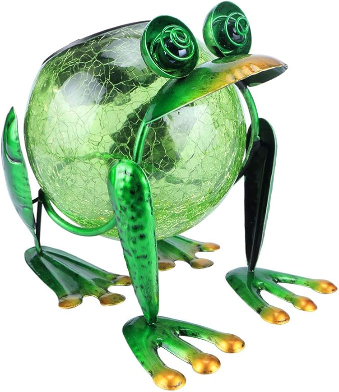 Solar Garden Lantern Waterproof LED Frog Solar Lights Outdoor Decorative Tabletop Lanterns Lamp for Yard Patio Table Decoration