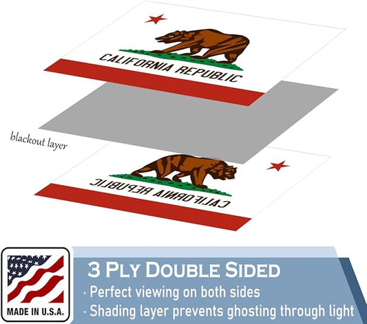 California Republic State State Flags 3x5 Outdoor Heavy Duty Double Sided Nylon Vivid Color Anti-Fading with 2 Brass Grommets for Home/Company/Indoor Outdoor Decoration