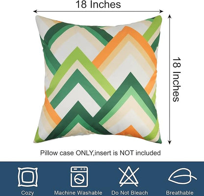 Pyonic Pack of 2 Decorative Outdoor Waterproof Pillow Covers 18x18 Square Garden Outside Polyester Throw Pillow Covers for Patio Tent Couch Funiture, Colorful Blue Yellow