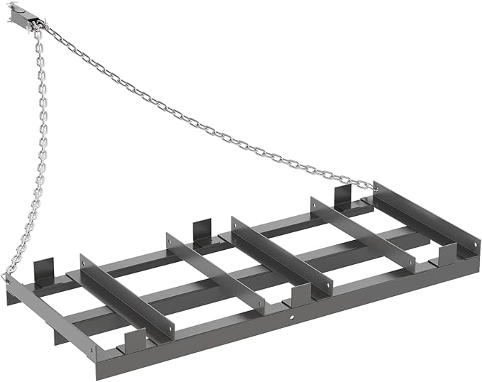 4FT Drag Harrow for ATV, Tractor & UTV, Heavy Duty Tow Behind Driveway Grader with 6FT Chain Link - Landscape Rake for Gravel, Sand, Soil & Hay - Lawn Leveling Tool for Field Yard & Pasture