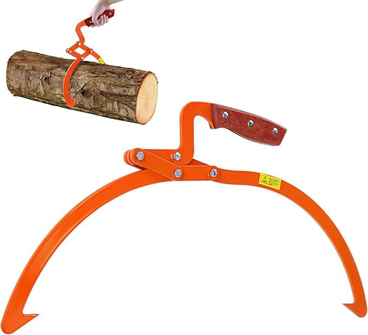 13 Inch Orange Log Tongs, Claw Skidding Tong Logging Skidding Tongs with Non Slip Grip, Log Lifting Tools for Handling, Dragging & Carrying Tool