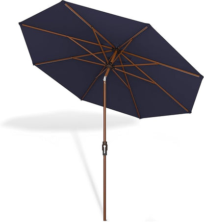 Midtown Umbrellas Wooden 2-9 Feet Outdoor Patio Umbrella, Terylast Navy Blue Fabric, Aluminum Frame For Backyard Umbrella, Deck Umbrella, Garden Umbrella & Pool Umbrella - Wooden Pole