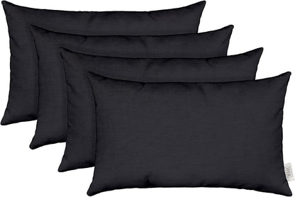 RSH Décor Sunbrella Jumbo Lumbar Pillow Covers – Set of 4 | 26" x 16" | Outdoor Use – Patio, Lounge, Adirondack, Deck | Water & Fade-Resistant | Play Navy | Includes Down-Alternative Inserts