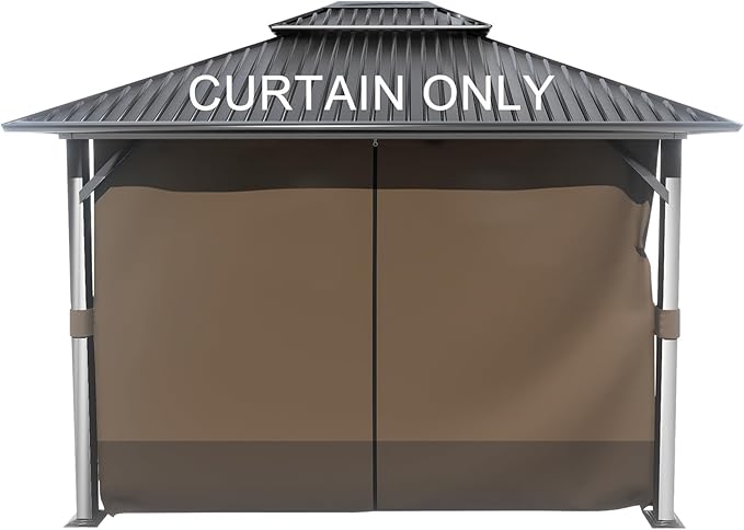 BPS 12' x 16' Gazebo Curtain Privacy 4-Panel Sidewall Outdoor Replacement Shade (Only Curtain)
