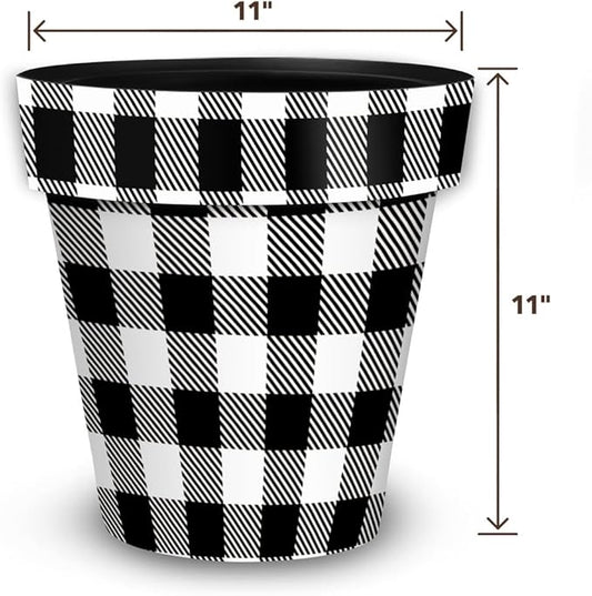 Briarwood Lane Black and White Buffalo Check Medium Planter