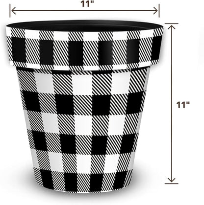 Briarwood Lane Black and White Buffalo Check Medium Planter