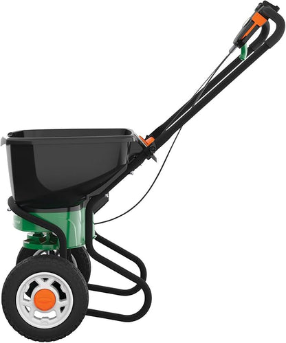 Scotts Elite Spreader for Grass Seed, Weed and Feed, Fertilizer, Salt and Ice Melt, Durable Push Spreader Holds up to 20,000 sq. ft Product