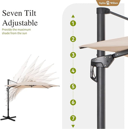 Sophia & William Cantilever Patio Umbrellas Offset Outdoor Umbrellas