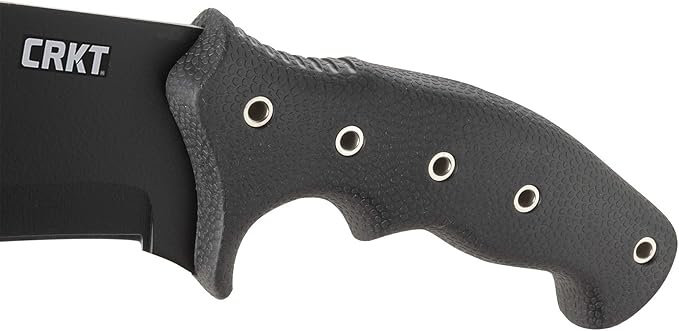 CRKT Chanceinhell Fixed Blade Machete: 12 Inch Black Powder Coated Carbon Steel Drop Point Blade with Nylon Sheath for Survival, Hunting, and Camping K910KKP