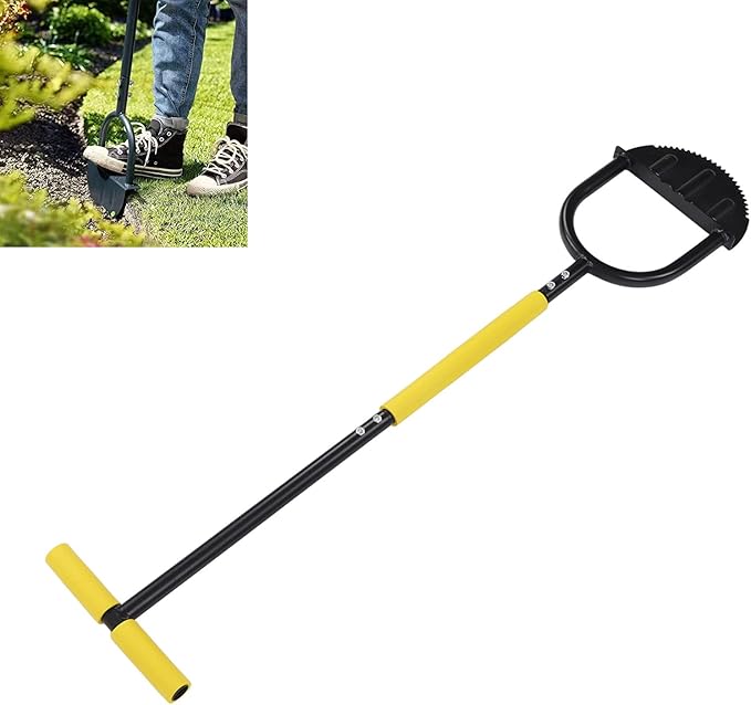 Manual Lawn Edger, Half Moon Saw Tooth Edger, Wide Pedal Garden Trimming Edging Tool for Sidewalk and Grass Maintenance