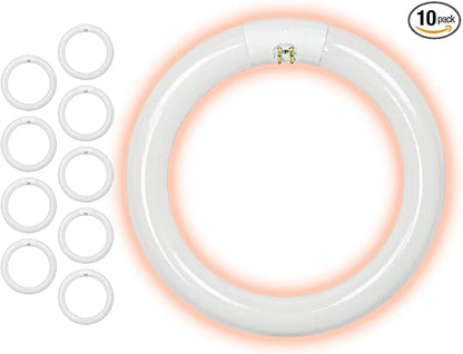 GoodBulb 30-Watt 9 Inch T9 Fluorescent Circline Light Bulb 2700K Warm White Light Color G10q Base High Output 1900 Lumens 30W 10000 Life Hours 80 CRI Pack of 10 Bulbs