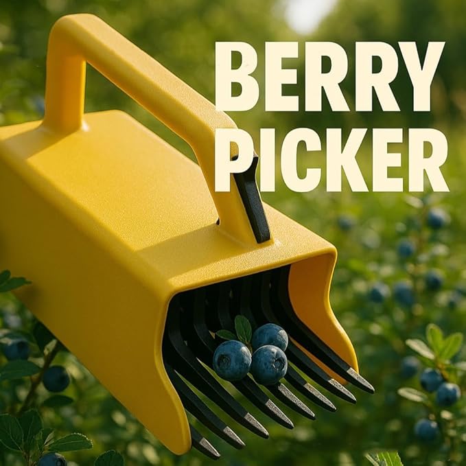 Blueberry Picker Tool with Comb,Berry Picker Rake with Metal Comb and Ergonomic Handle,Scoop Harvesting Tool for Blueberries Lingonberries Huckleberries Household Farm Supplies
