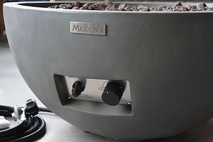 AMS Fireplace | Modeno | Nantucket | Firepit Table | Cover and Lava Rocks Included | (Fuel: Liquid Propane - Light Gray)