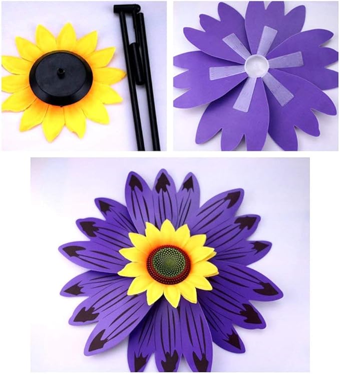 B bangcool Sunflower Lawn Pinwheels Wind Spinners Garden Party Pinwheel Wind Spinner for Patio Lawn & Garden (6 PCS)）