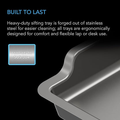 AC Infinity Large Trim Tray System 20-Inch, Interchangeable 3-Tray & 2-Screen Kit, Ergonomically Designed for Lap or Table Trimming, Plant Harvest Set to Collect Leaves and Pollen