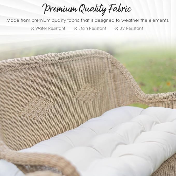 RSH DECOR: Tufted U-Shapes & Lumbars 2 of Each | 22" x 22” & 20" x 12" | Water-Resistant Spun Fabric | Outdoor Wicker Cushions & Support Pillows for Patio Furniture | Gray/Grey