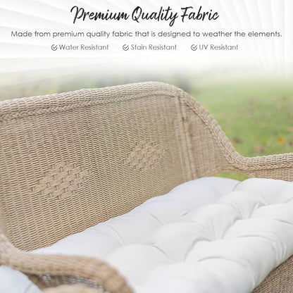 RSH DECOR: Tufted U-Shapes & Lumbars 2 of Each | 22" x 22” & 20" x 12" | Water-Resistant Spun Fabric | Outdoor Wicker Cushions & Support Pillows for Patio Furniture | Black