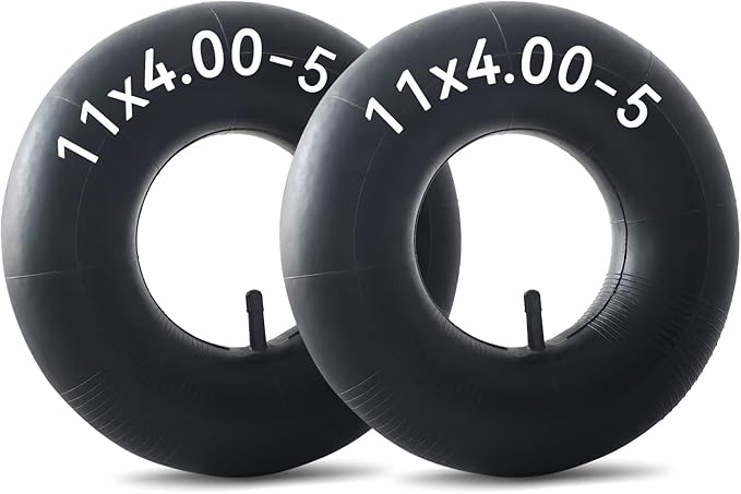 2 Pack 11x4.00-5 11x4.50-5 11x6.00-5 4.10/3.50-5 Inner Tube Heavy Duty with Straight Valve Stem Replacement for Wheelbarrows, Mowers, Hand Trucks Garden Carts, Golf Cart