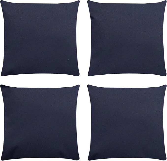 Covers & All Premium Square Throw Pillow Inserts with Covers Set of 4, 26 x 26 Inches Navy Blue, Decorative Cushions for Couch Sofa Home Decor Office Travel UV Resistant Waterproof Soft Cushions