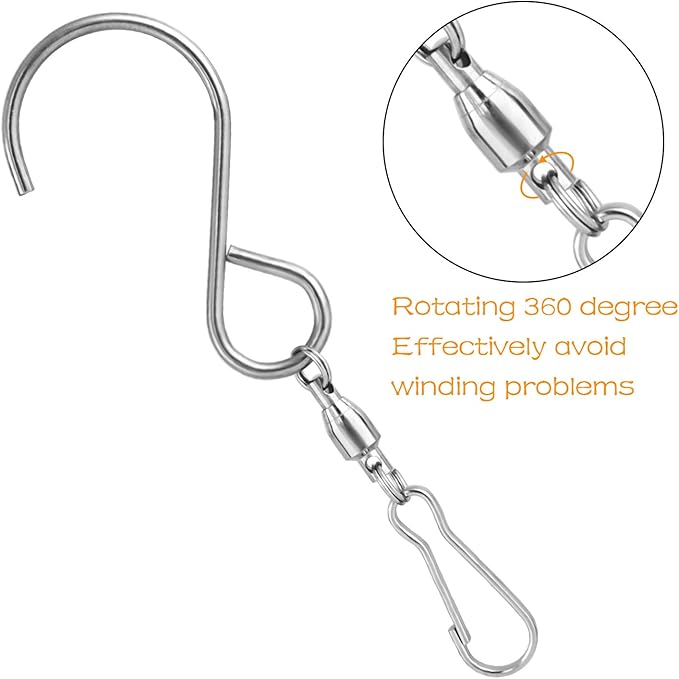 KUUQA Swivel Hooks Clips for Hanging Wind Spinners Wind Chimes Crystal Twisters Party Supply(6 Pack)